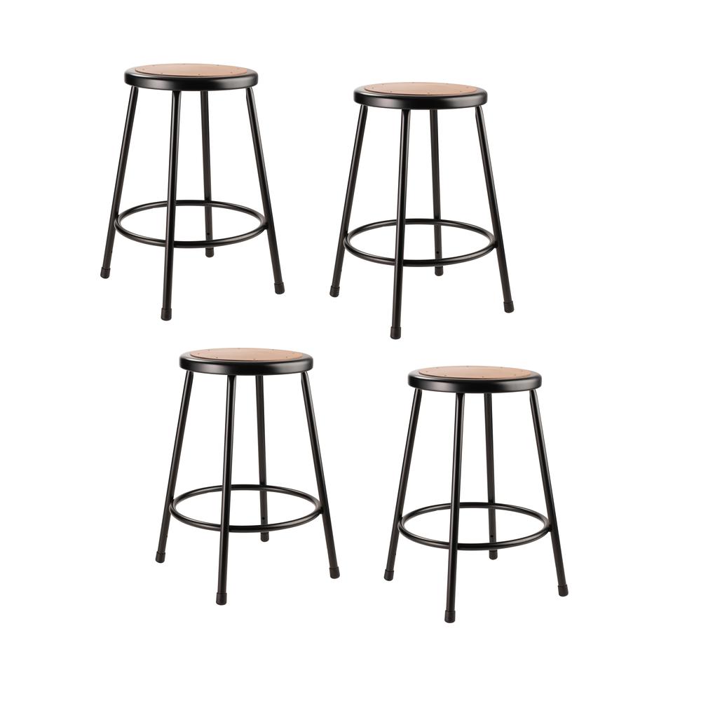 (4 Pack) NPS® 24"Heavy Duty Steel Stool, Black. The main picture.