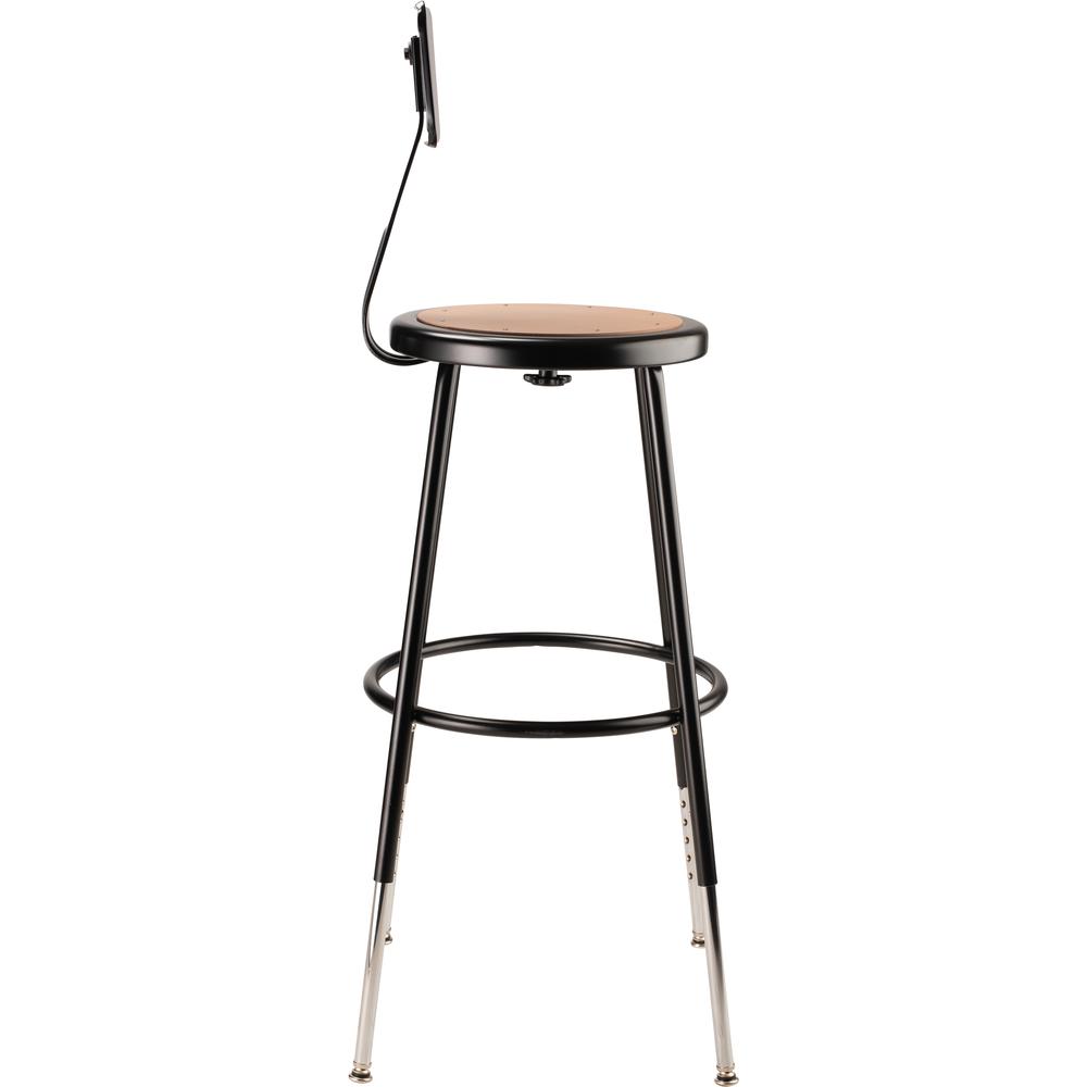(4 Pack) NPS® 25"-33" Height Adjustable Heavy Duty Steel Stool With Backrest, Black. Picture 4
