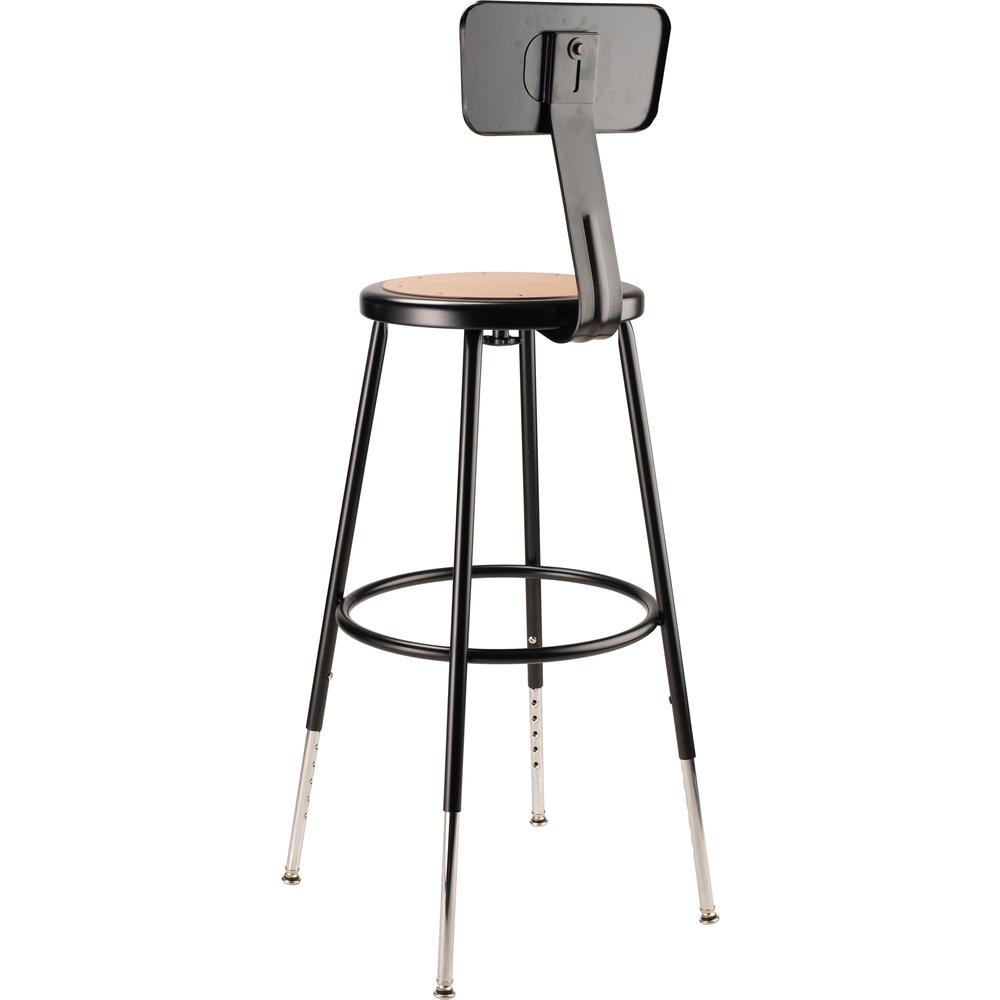 (4 Pack) NPS® 25"-33" Height Adjustable Heavy Duty Steel Stool With Backrest, Black. Picture 5