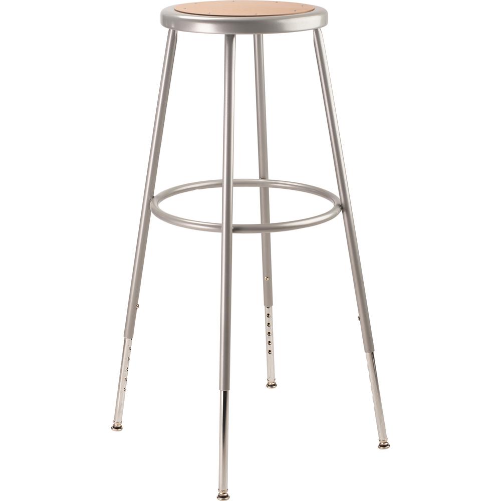 NPS® 32"-39" Height Adjustable Heavy Duty Steel Stool, Grey. The main picture.