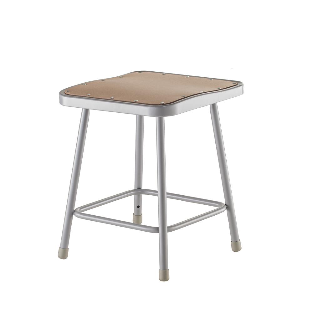 (2 Pack) NPS® 18" Heavy Duty Square Seat Steel Stool, Grey. Picture 2