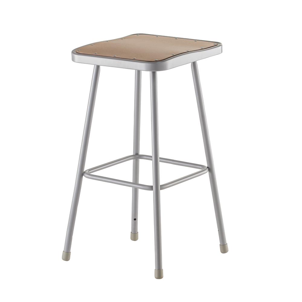 (2 Pack) NPS® 30" Heavy Duty Square Seat Steel Stool, Grey. Picture 2