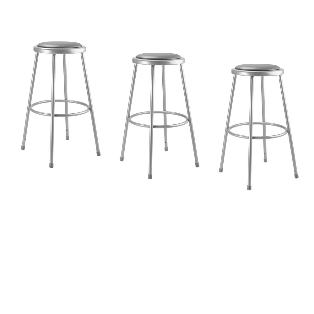 (3 Pack) NPS® 30"Heavy Duty Vinyl Padded Steel Stool, Grey. The main picture.