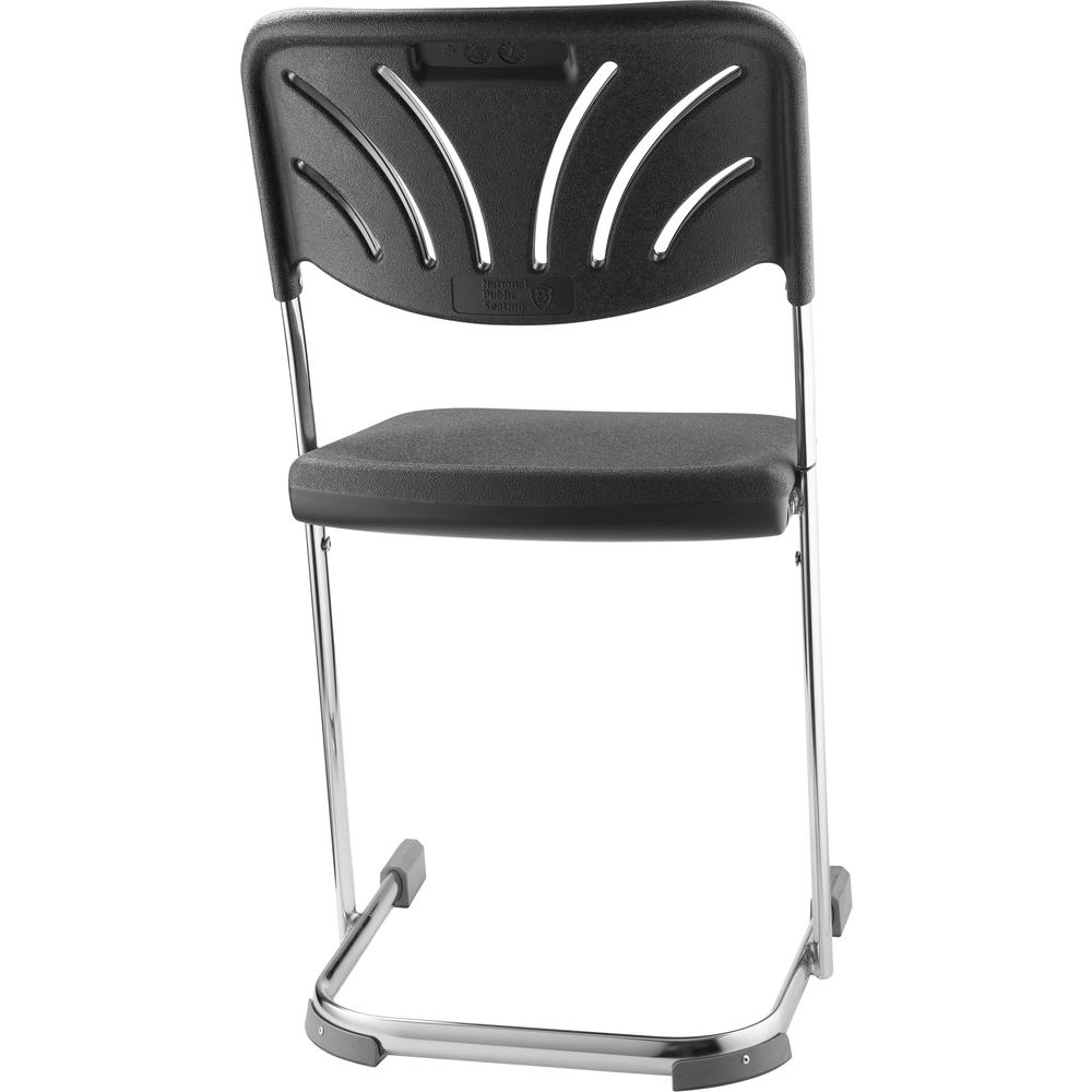 NPS® 18" Elephant Z-Stool With Backrest, Black Seat and Chrome Frame. Picture 2