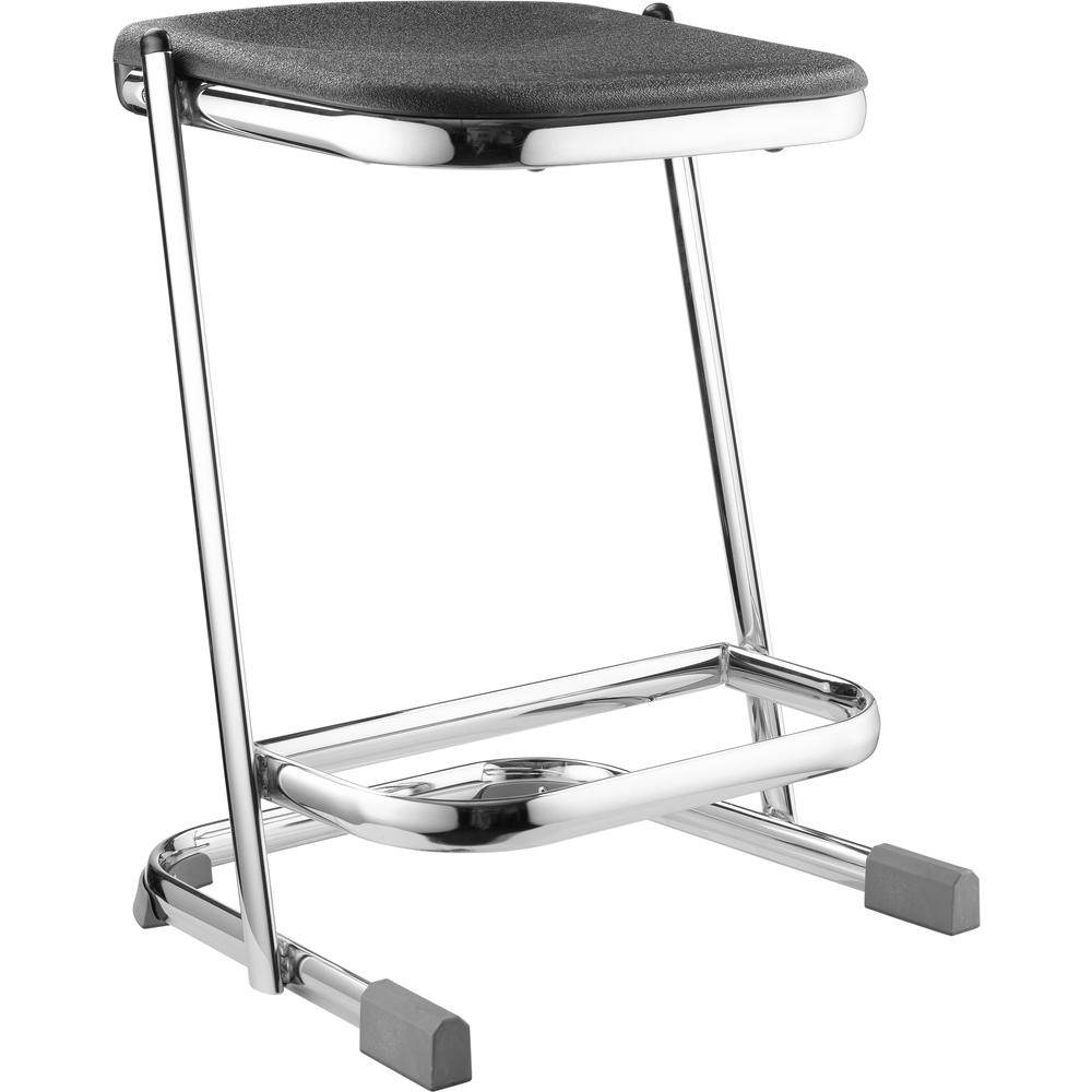 NPS® 22" Elephant Z-Stool, Black Seat and Chrome Frame. Picture 1