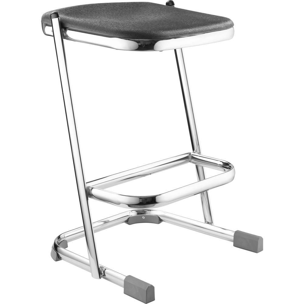 NPS® 24" Elephant Z-Stool, Black Seat and Chrome Frame. Picture 1