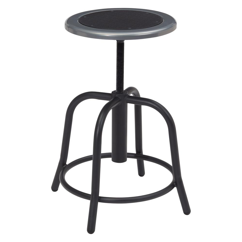 NPS® 18” - 24” Height Adjustable Swivel Stool, Black Seat and Black Frame. Picture 2