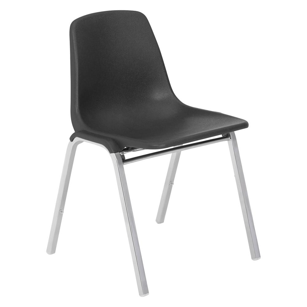 NPS® 8100 Series Poly Shell Stacking Chair, Black. Picture 2