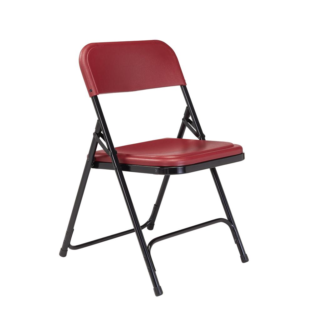 NPS® 800 Series Premium Lightweight Plastic Folding Chair, Burgundy (Pack of 4). Picture 1