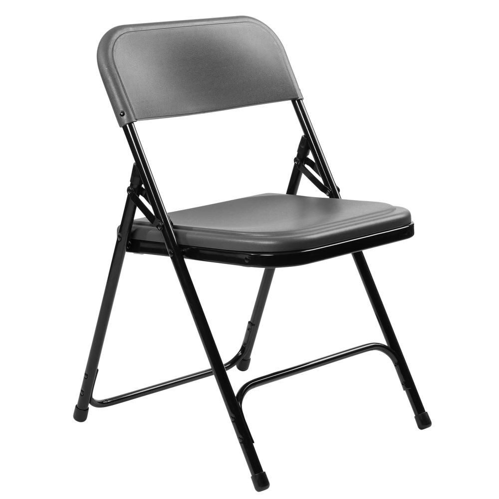NPS® 800 Series Premium Lightweight Plastic Folding Chair, Charcoal Slate (Pack of 4). Picture 1