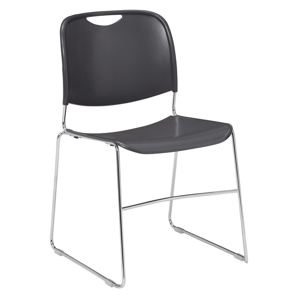 NPS® 8500 Series Ultra-Compact Plastic Stack Chair, Gunmetal. Picture 1