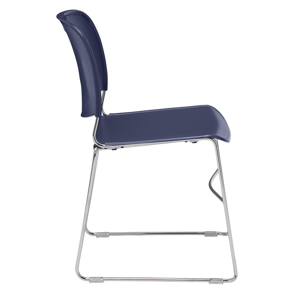 NPS® 8500 Series Ultra-Compact Plastic Stack Chair, Navy Blue. Picture 3
