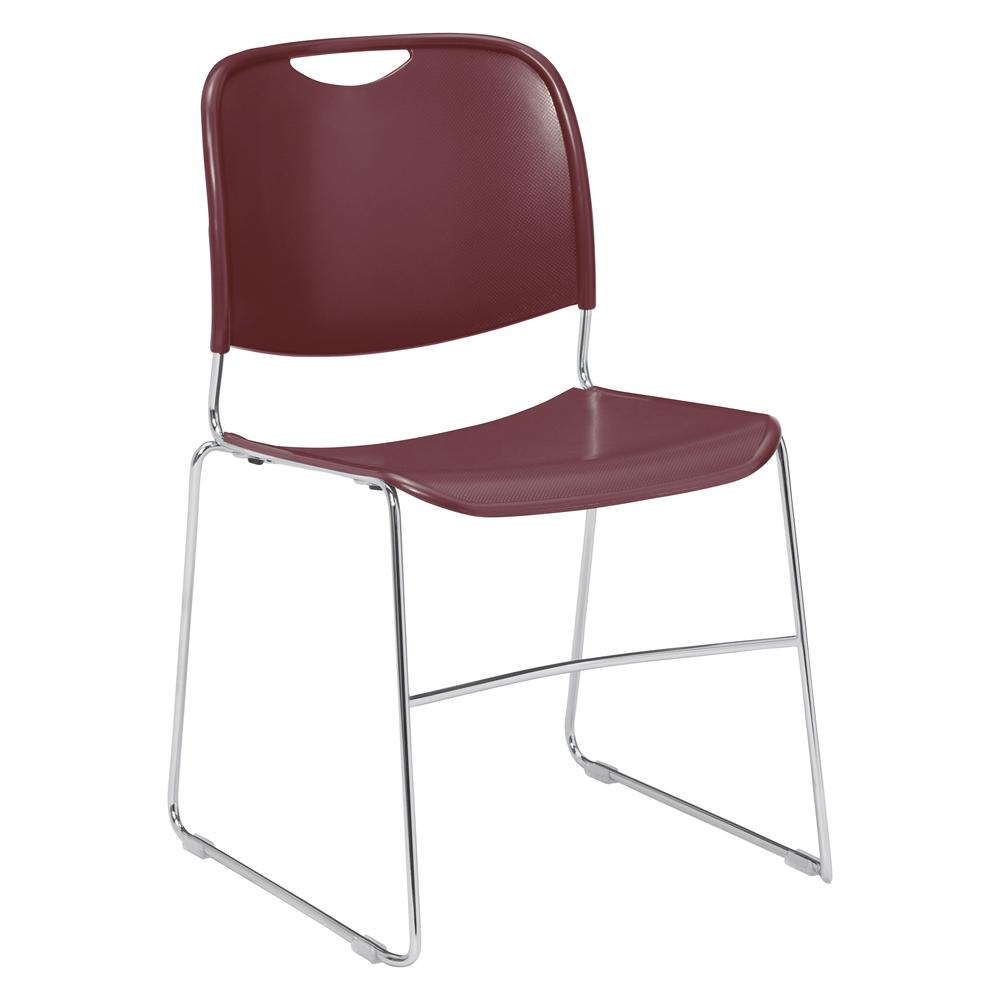 NPS® 8500 Series Ultra-Compact Plastic Stack Chair, Wine. Picture 1
