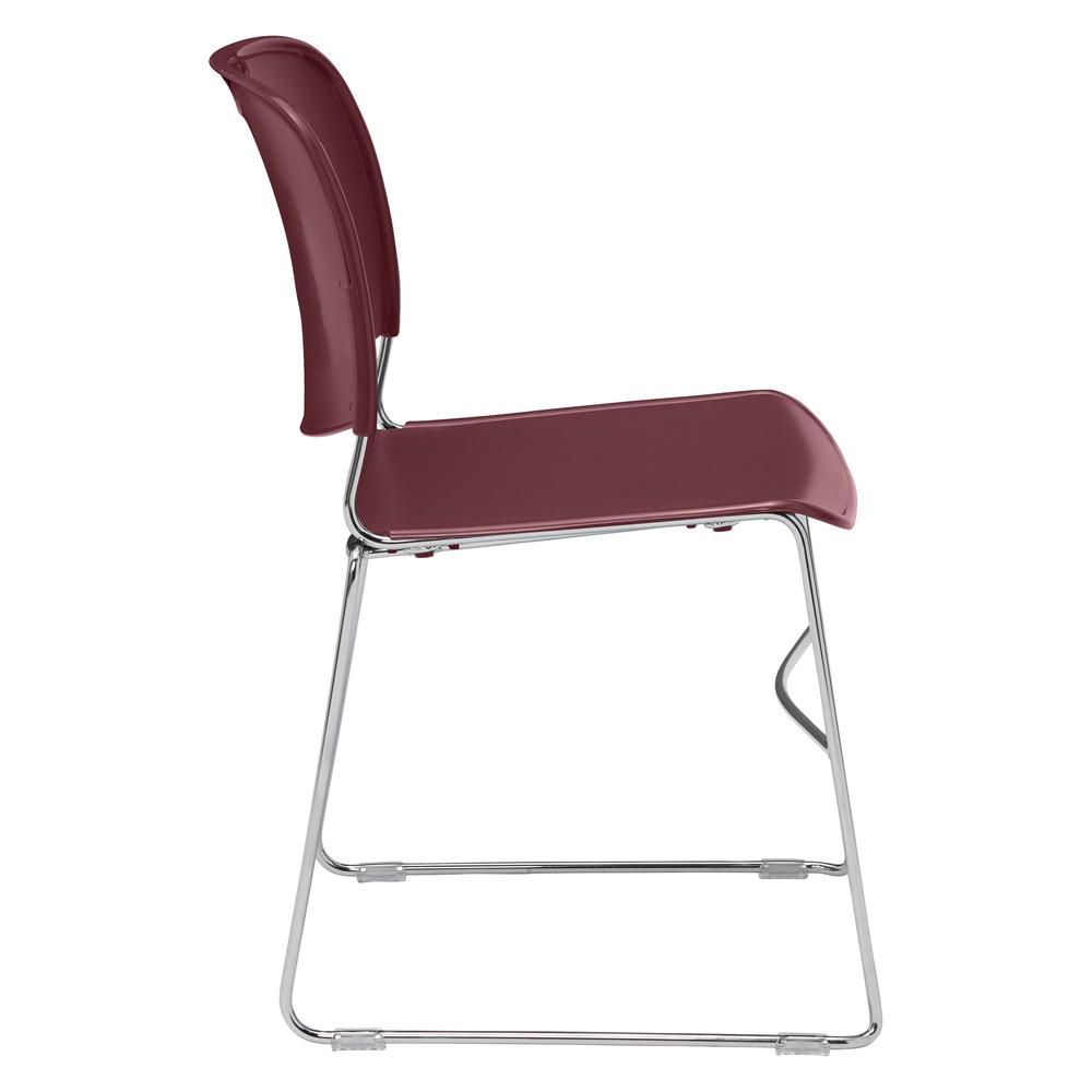 NPS® 8500 Series Ultra-Compact Plastic Stack Chair, Wine. Picture 3