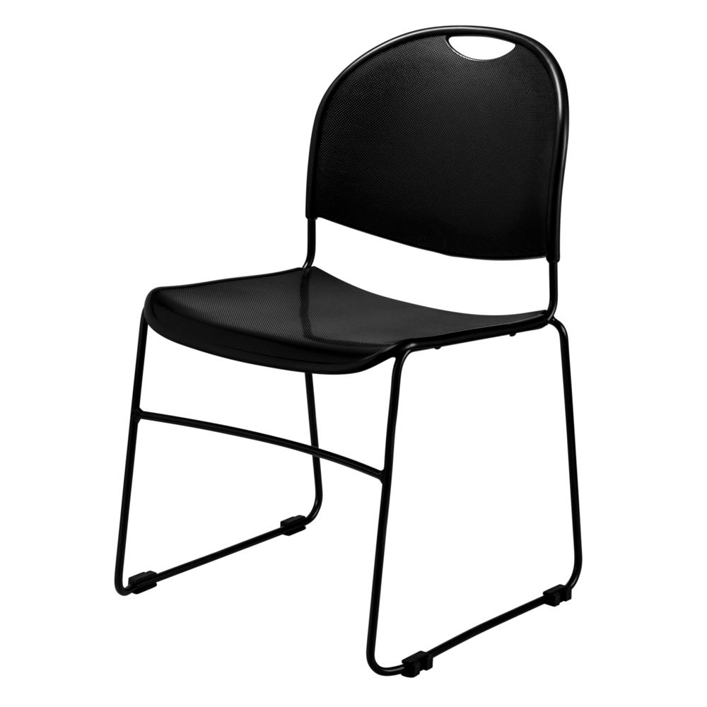 Commercialine® Multi-purpose Ultra Compact Stack Chair, Black. Picture 1