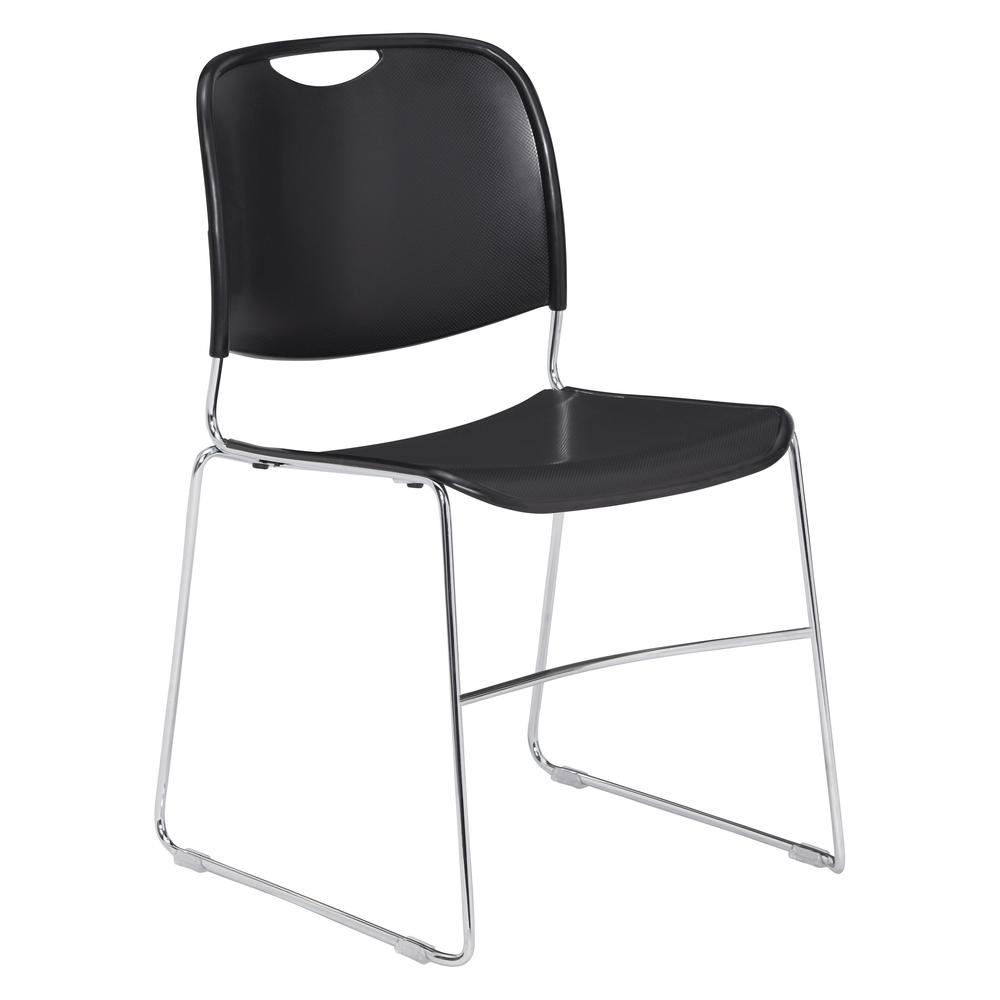 NPS® 8500 Series Ultra-Compact Plastic Stack Chair, Black. Picture 1