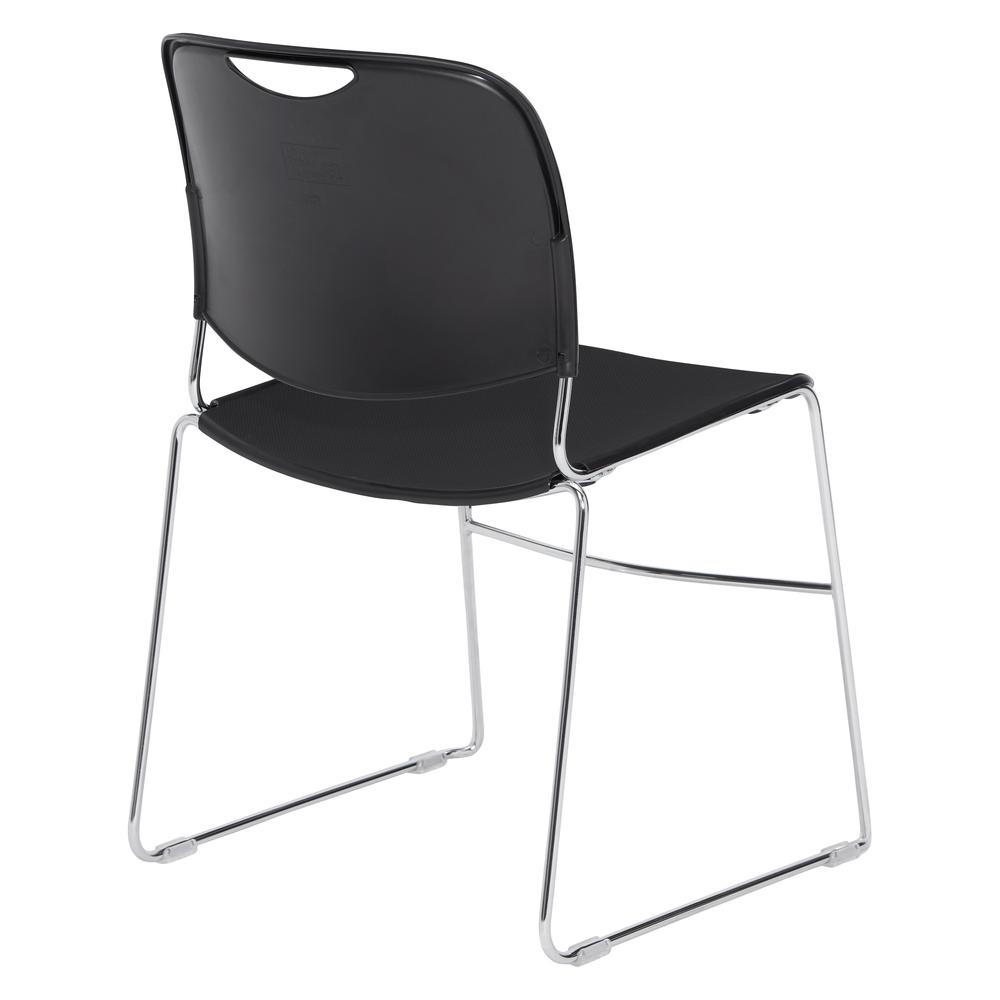 NPS® 8500 Series Ultra-Compact Plastic Stack Chair, Black. Picture 2
