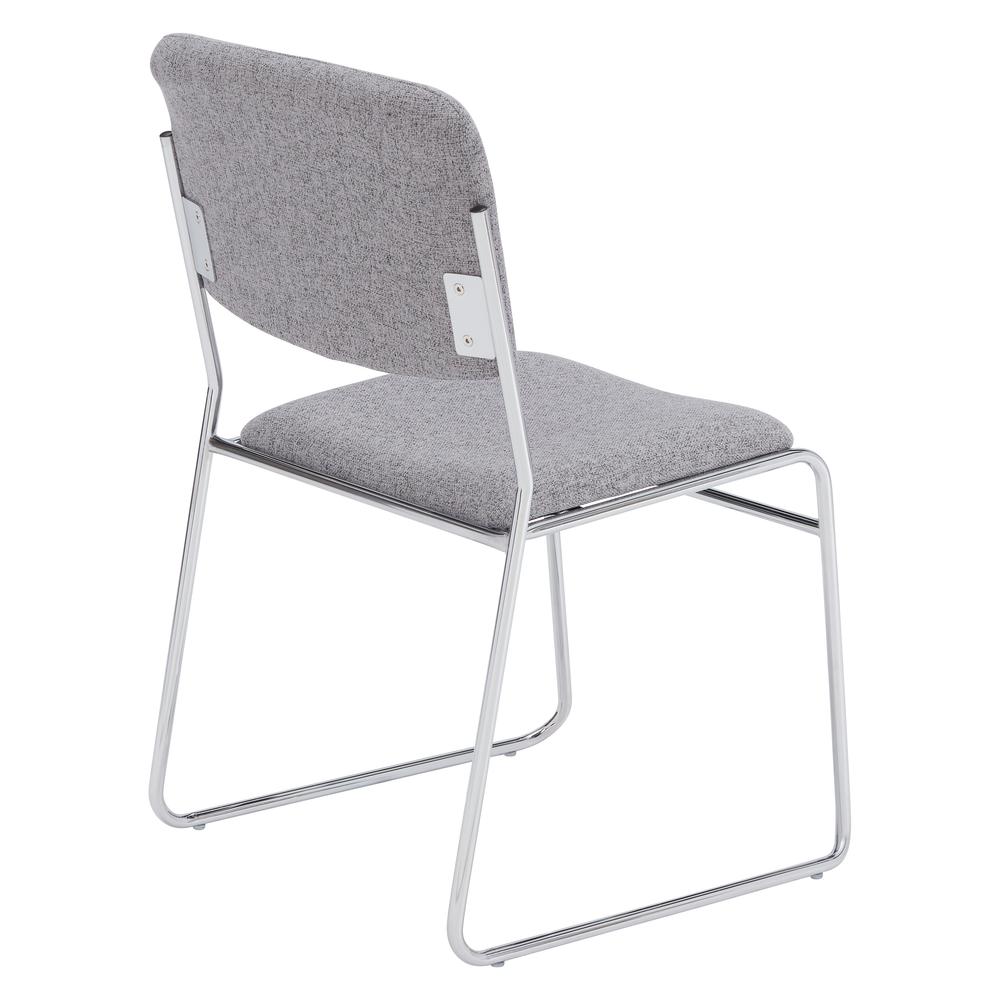 NPS® 8600 Series Fabric Padded Signature Stack Chair, Classic Grey. Picture 2