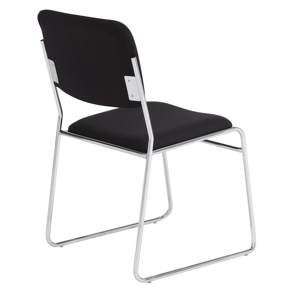 NPS® 8600 Series Fabric Padded Signature Stack Chair, Ebony Black. Picture 2
