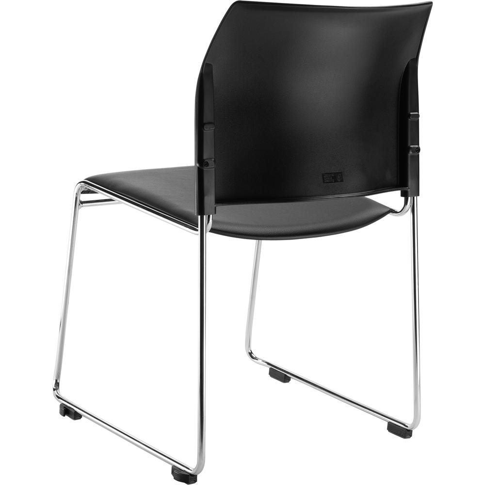 NPS® Cafetorium Plush Vinyl Stack Chair, Black. Picture 4