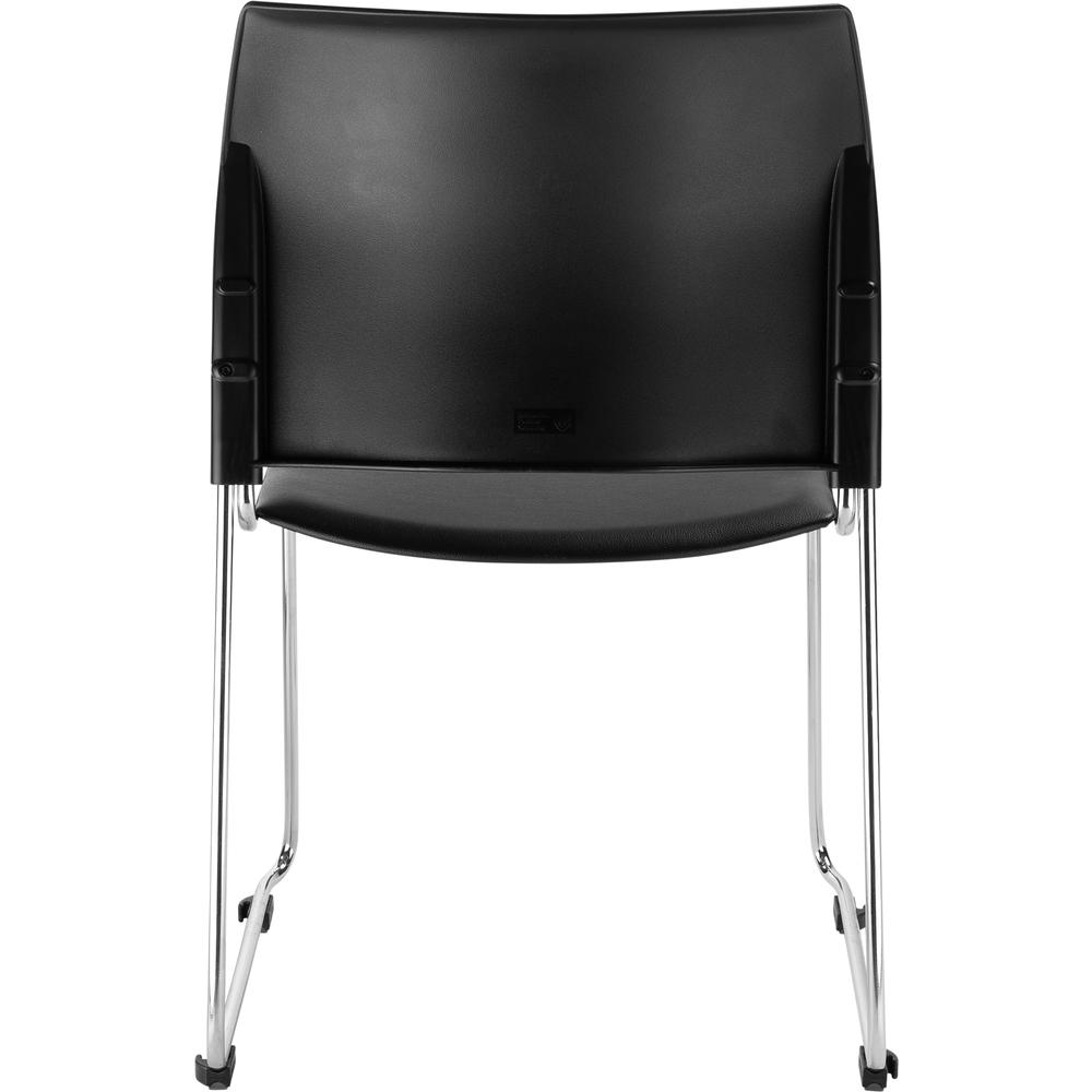 NPS® Cafetorium Plush Vinyl Stack Chair, Black. Picture 5