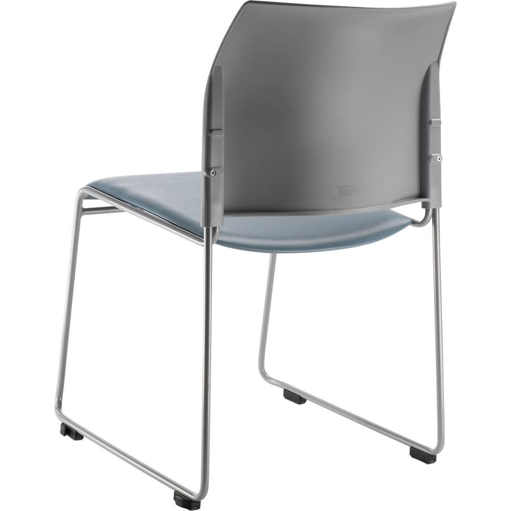 NPS® Cafetorium Plush Vinyl Stack Chair, Blue/Grey. Picture 4