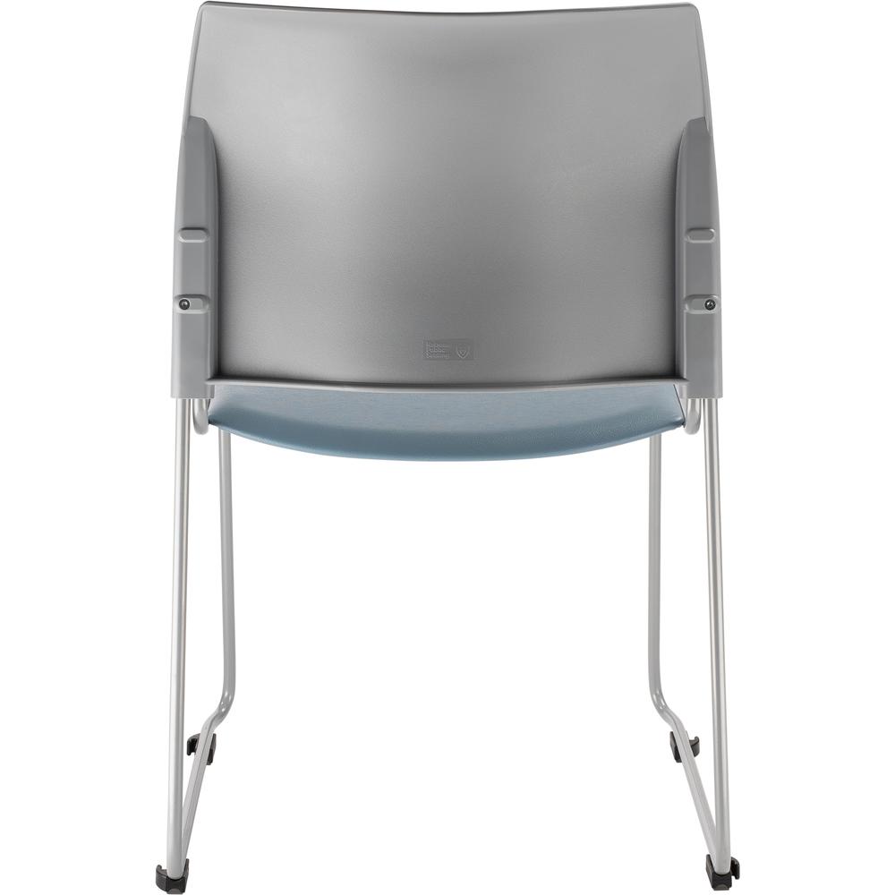 NPS® Cafetorium Plush Vinyl Stack Chair, Blue/Grey. Picture 5
