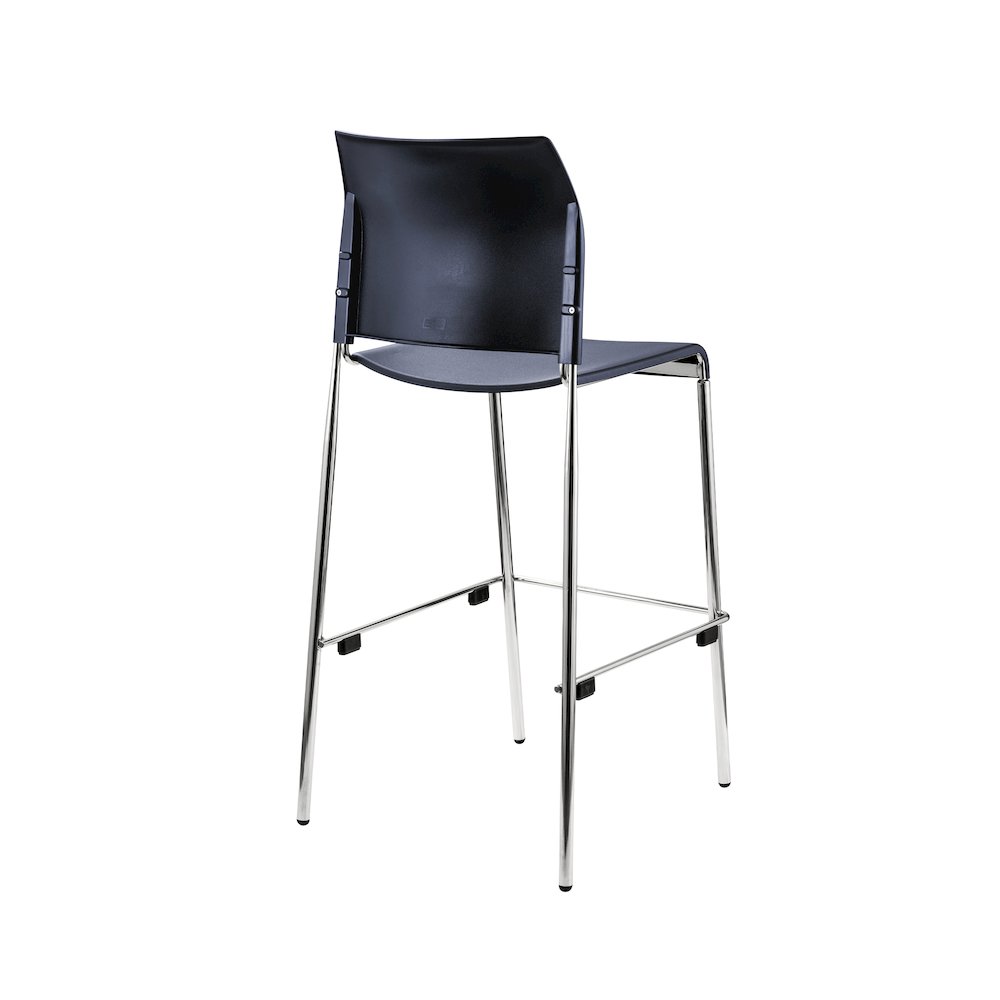 Cafetorium Bar Stool, Plastic Seat, Navy. Picture 4