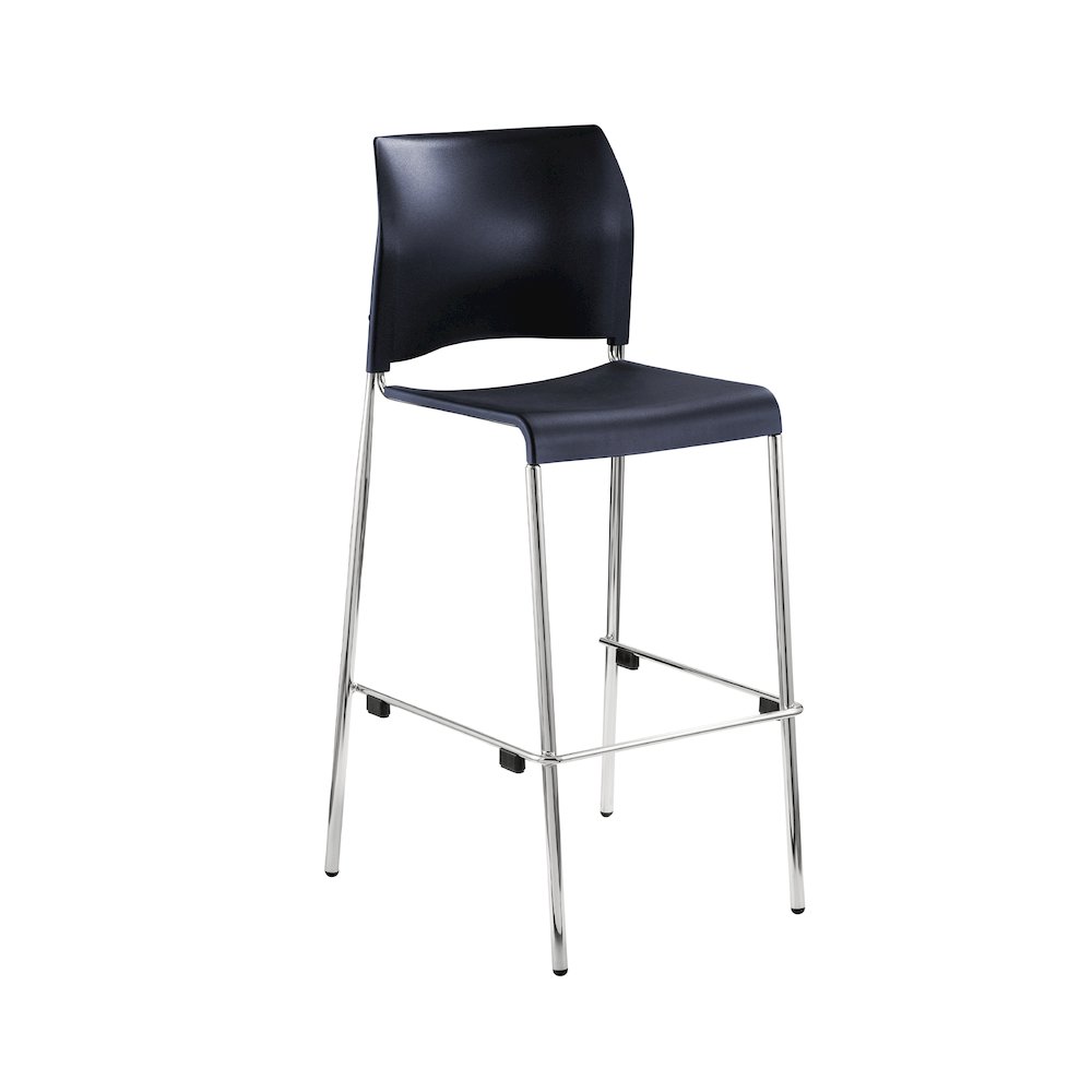 Cafetorium Bar Stool, Plastic Seat, Navy. Picture 6