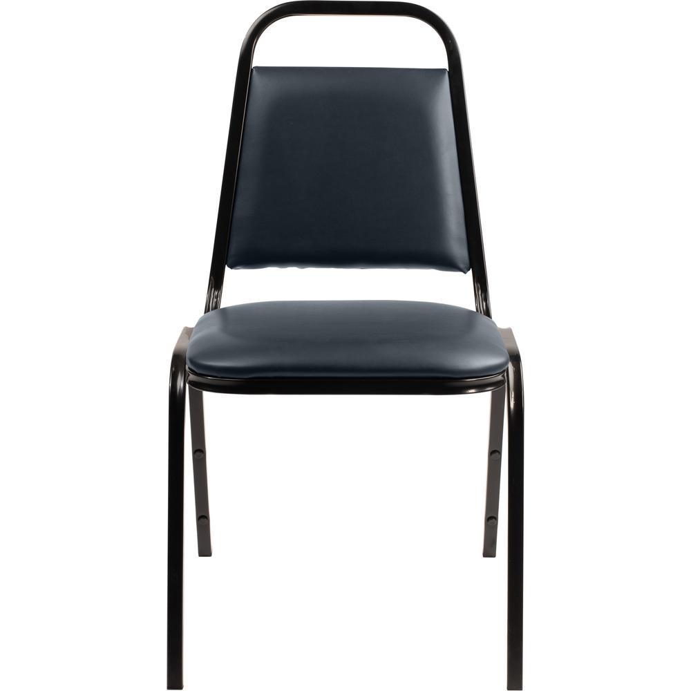 NPS® 9100 Series Vinyl Upholstered Stack Chair, Midnight Blue Seat, Black Sandtex Frame. Picture 2