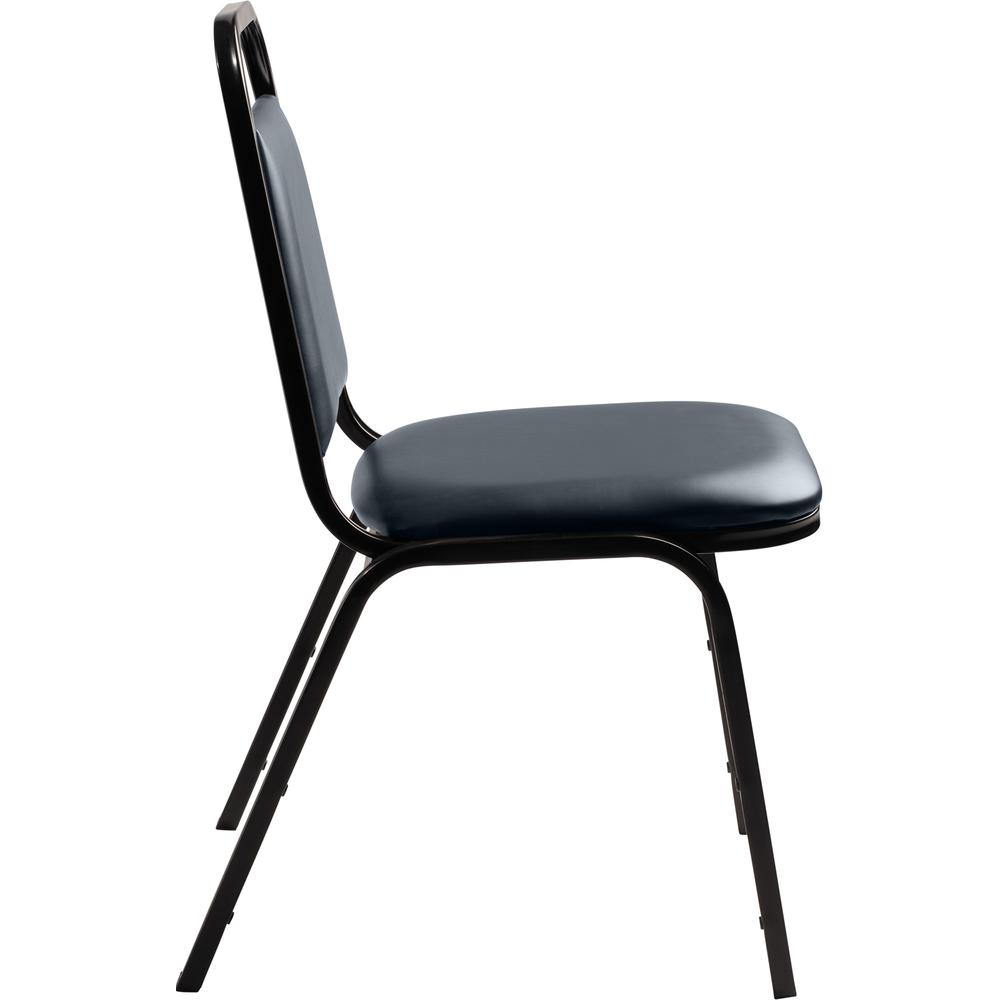 NPS® 9100 Series Vinyl Upholstered Stack Chair, Midnight Blue Seat, Black Sandtex Frame. Picture 3