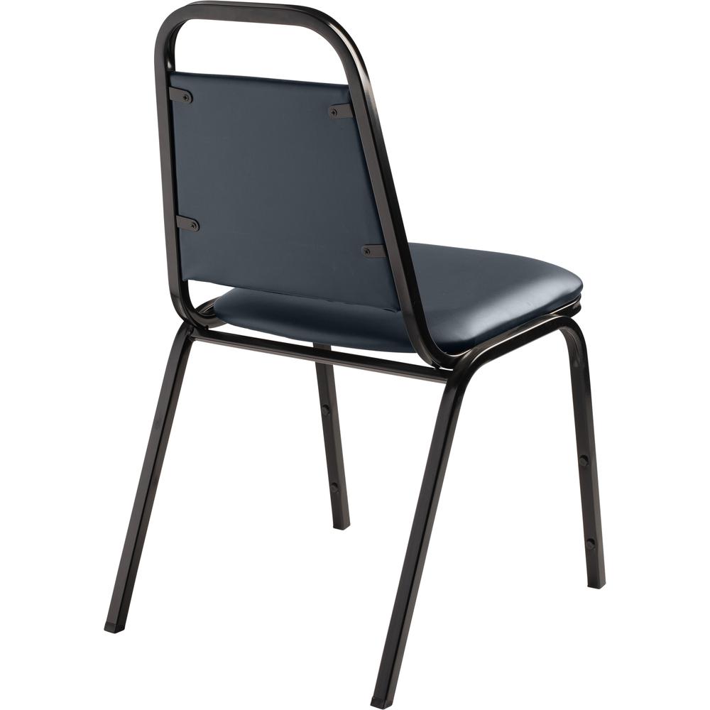 NPS® 9100 Series Vinyl Upholstered Stack Chair, Midnight Blue Seat, Black Sandtex Frame. Picture 4
