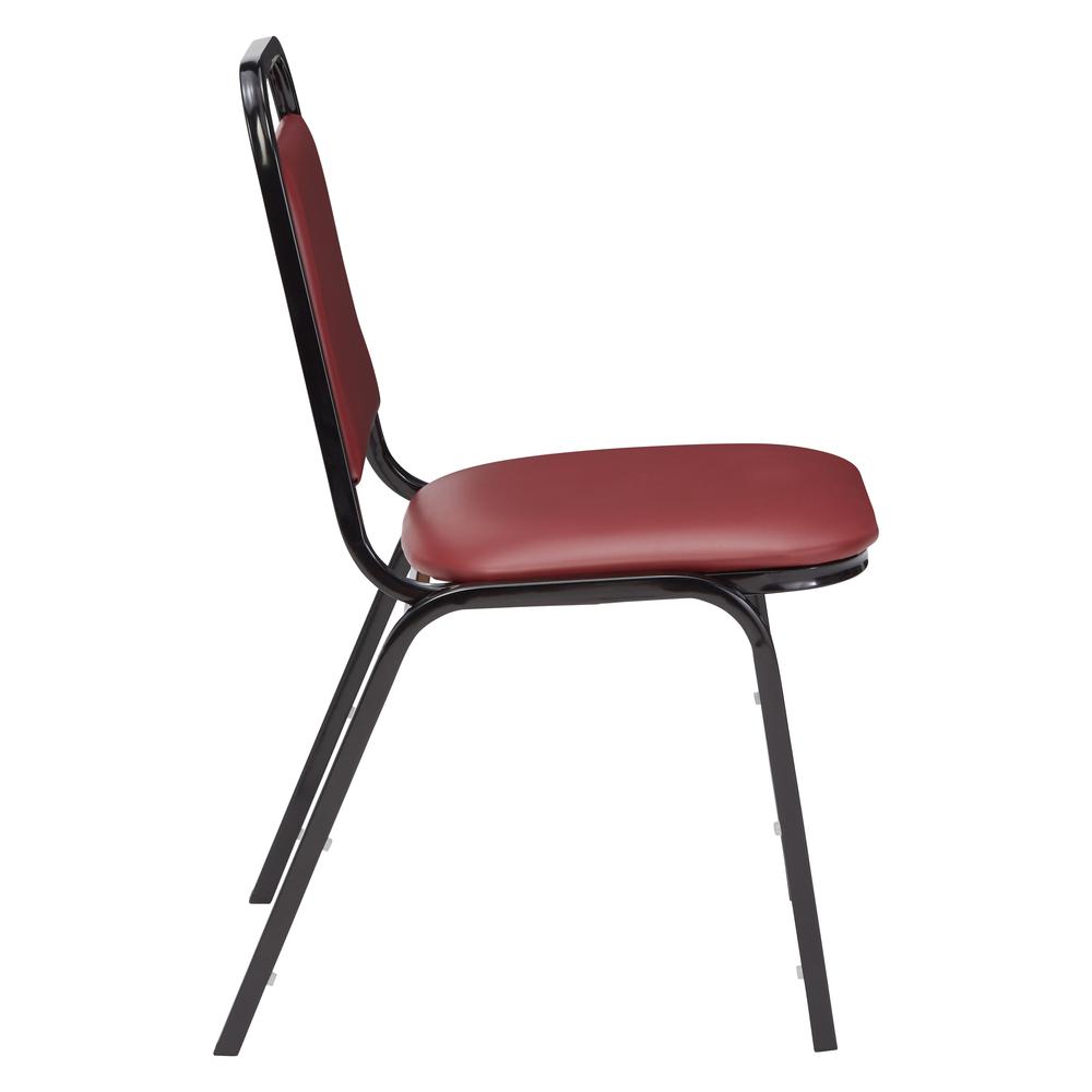 NPS® 9100 Series Vinyl Upholstered Stack Chair, Pleasant Burgundy Seat/Black Sandtex Frame. Picture 1