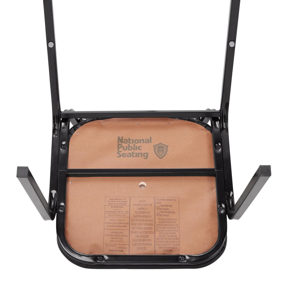 NPS® 9100 Series Vinyl Upholstered Stack Chair, Pleasant Burgundy Seat/Black Sandtex Frame. Picture 4