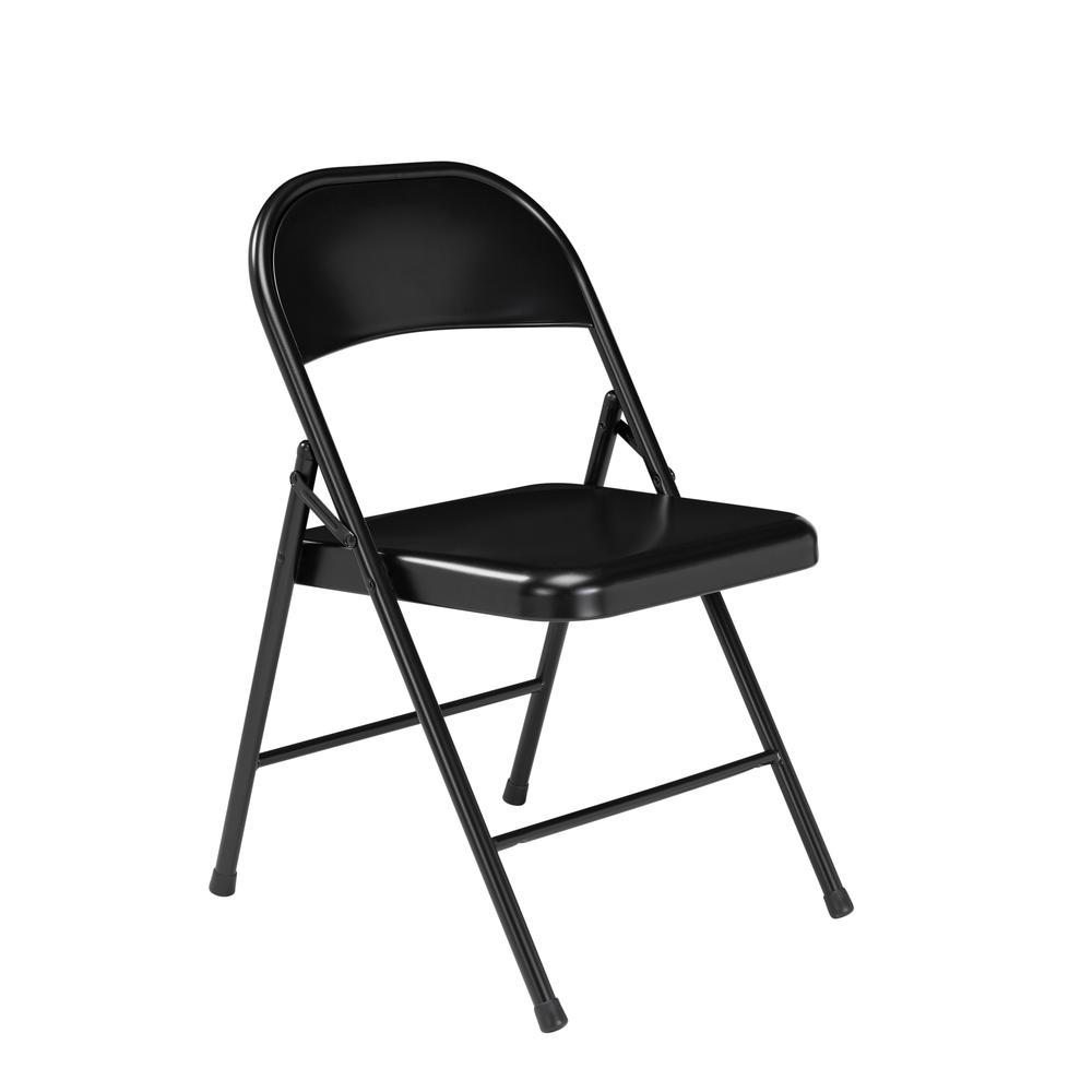 Commercialine® All-Steel Folding Chair, Black (Pack of 4). Picture 1
