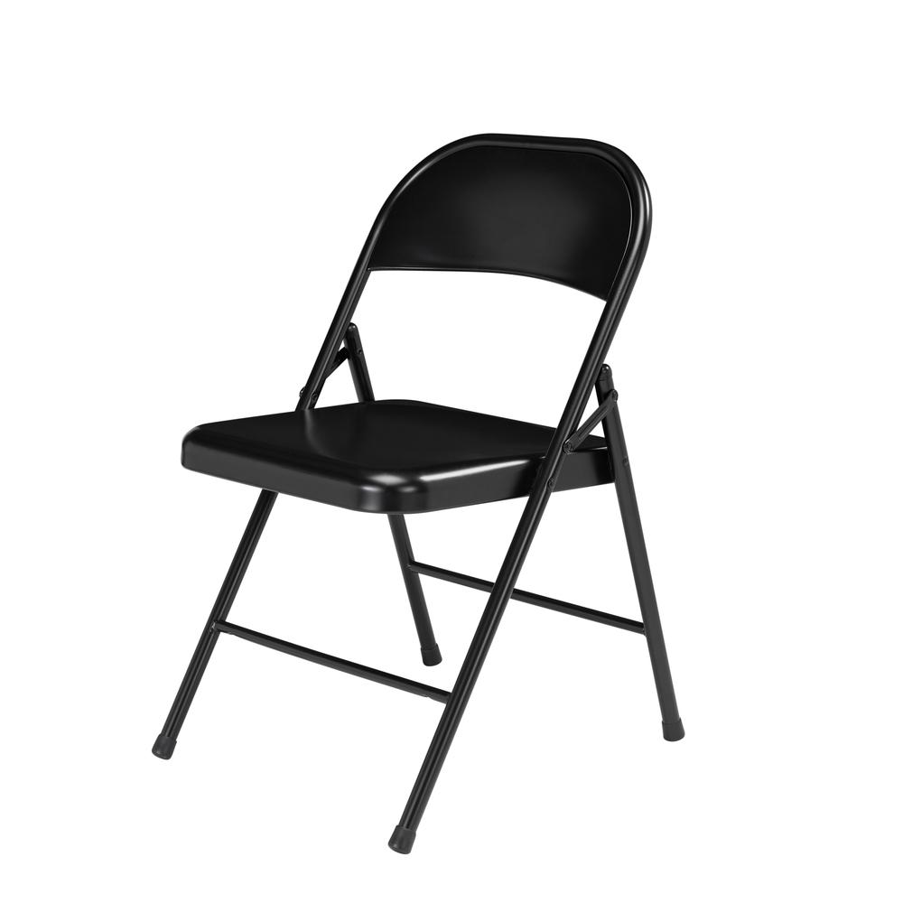 Commercialine® All-Steel Folding Chair, Black (Pack of 4). Picture 2