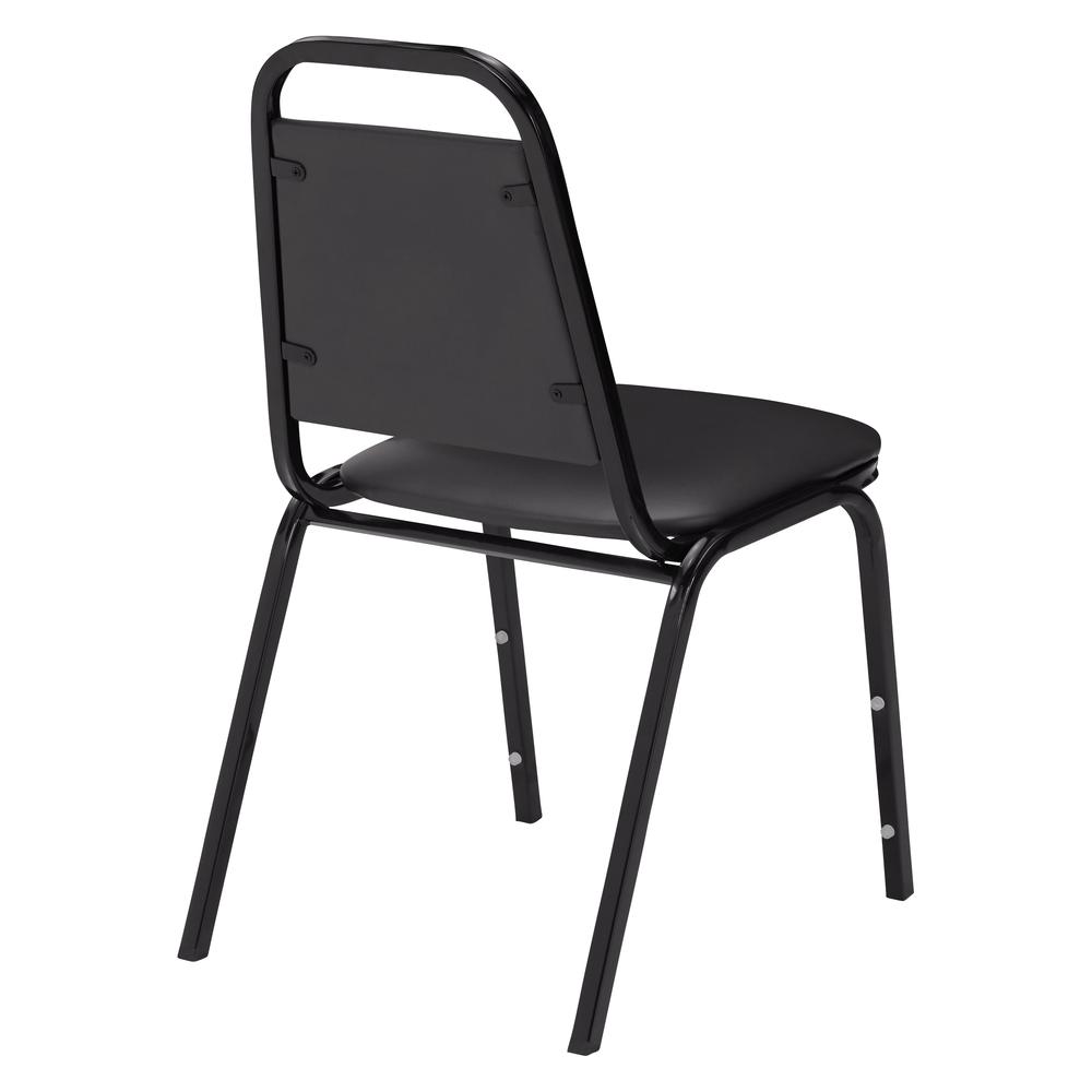 NPS® 9100 Series Vinyl Upholstered Stack Chair, Panther Black Seat/Black Sandtex Frame. Picture 2