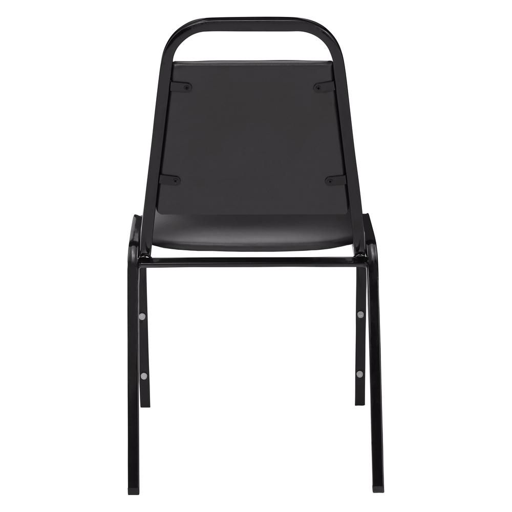 NPS® 9100 Series Vinyl Upholstered Stack Chair, Panther Black Seat/Black Sandtex Frame. Picture 4