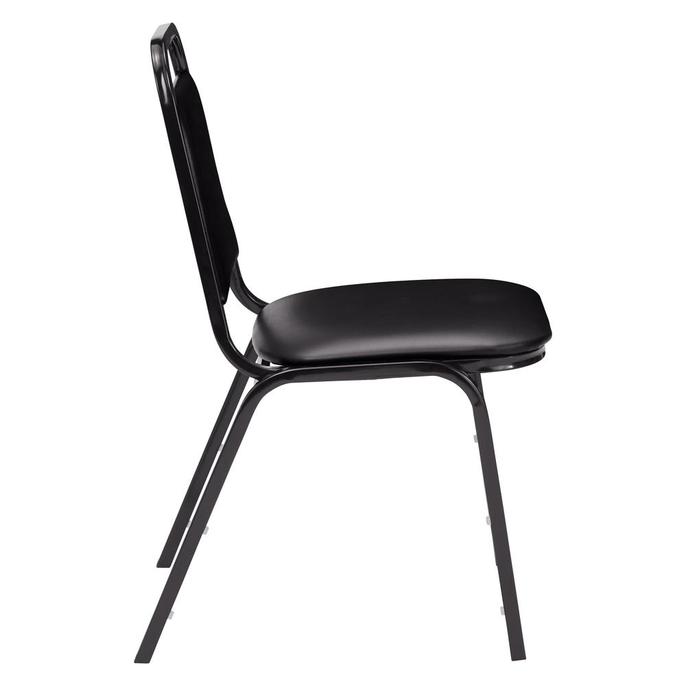 NPS® 9100 Series Vinyl Upholstered Stack Chair, Panther Black Seat/Black Sandtex Frame. Picture 5