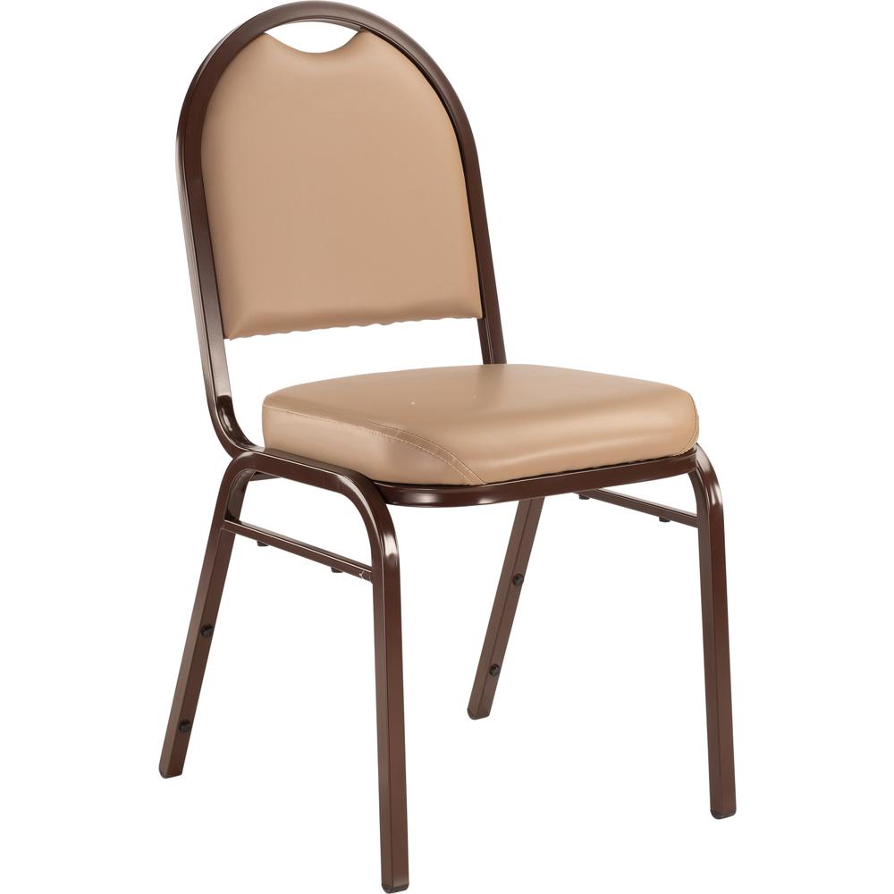 NPS® 9200 Series Premium Vinyl Upholstered Stack Chair, French Beige Seat/Mocha Frame. Picture 1