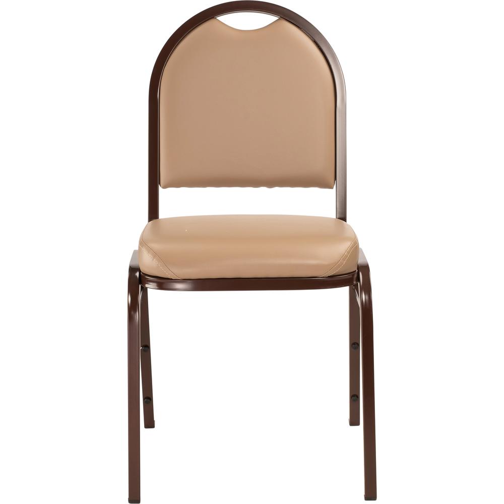 NPS® 9200 Series Premium Vinyl Upholstered Stack Chair, French Beige Seat/Mocha Frame. Picture 2