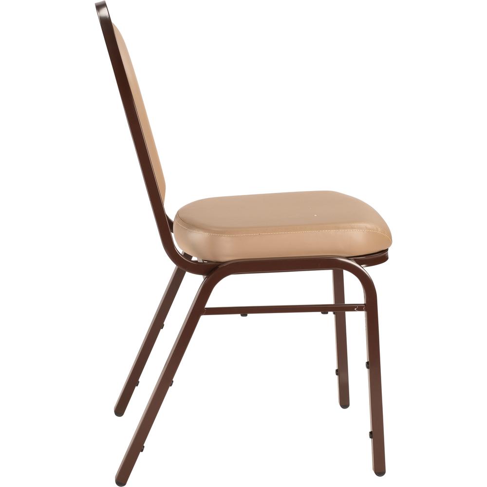 NPS® 9200 Series Premium Vinyl Upholstered Stack Chair, French Beige Seat/Mocha Frame. Picture 3