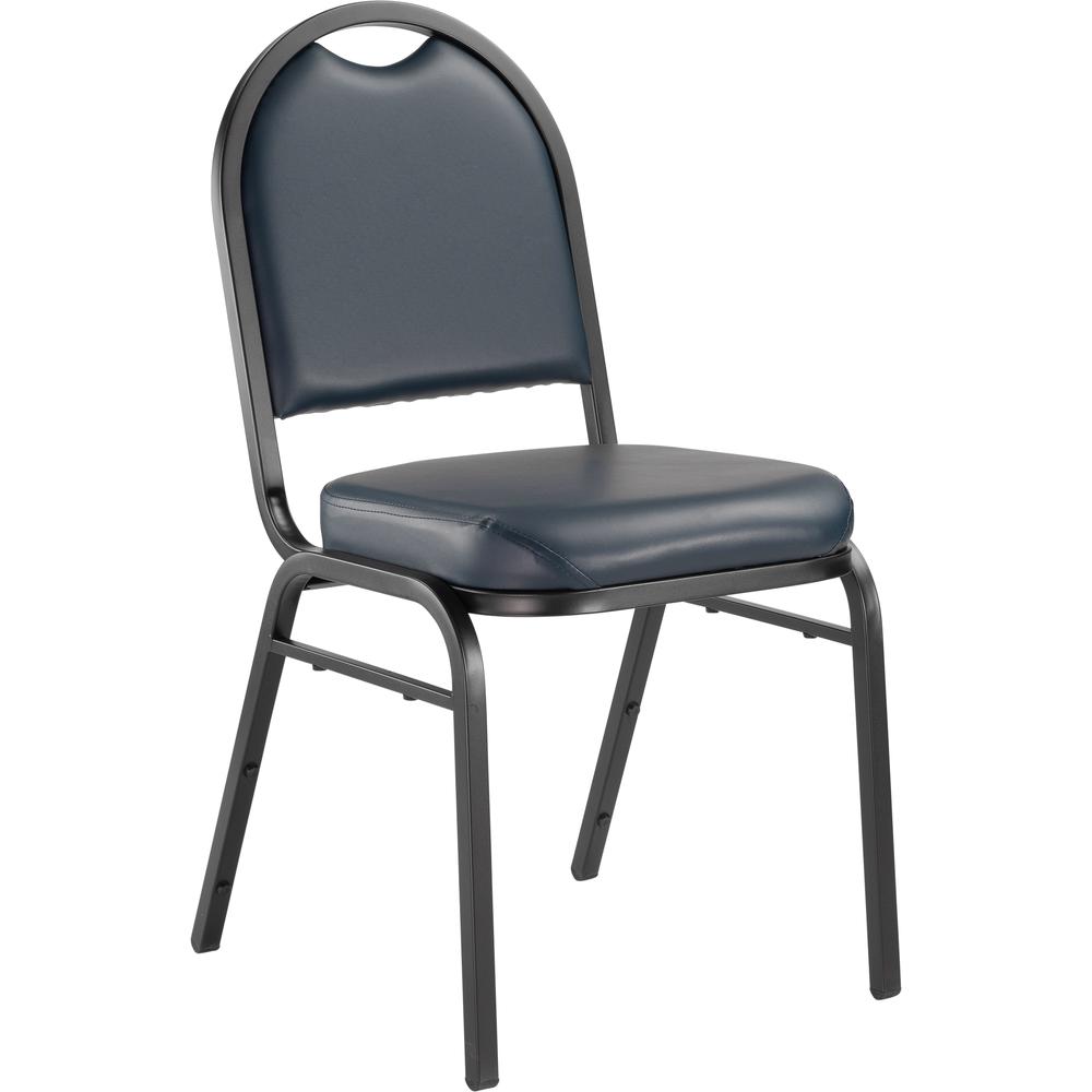NPS® 9200 Series Premium Vinyl Upholstered Stack Chair, Midnight Blue Seat/ Black Sandtex Frame. Picture 1
