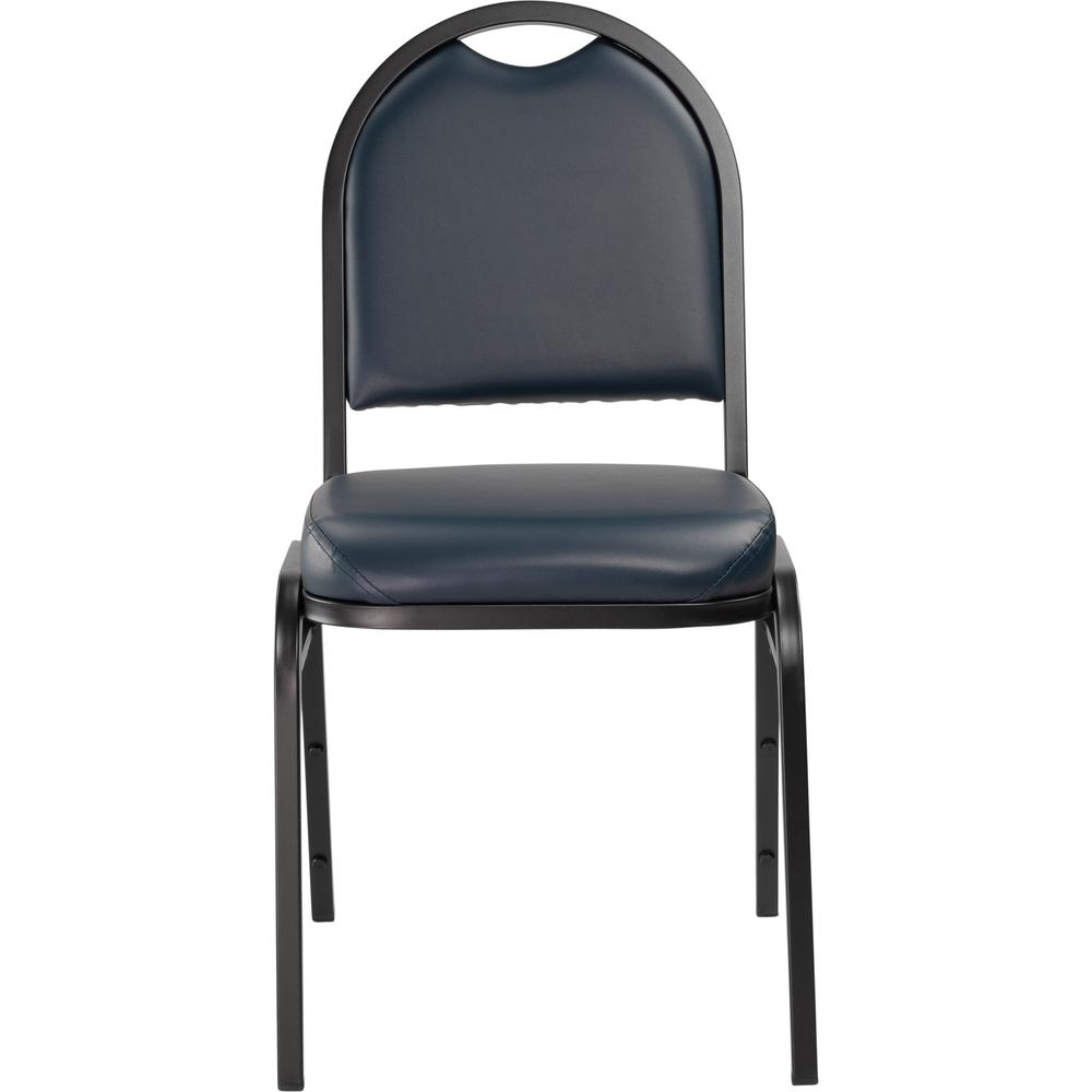 NPS® 9200 Series Premium Vinyl Upholstered Stack Chair, Midnight Blue Seat/ Black Sandtex Frame. Picture 2