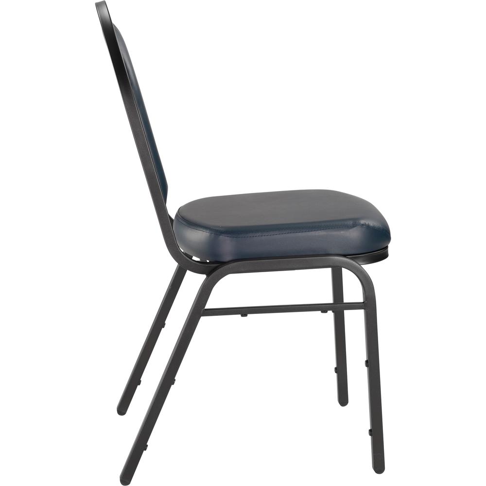 NPS® 9200 Series Premium Vinyl Upholstered Stack Chair, Midnight Blue Seat/ Black Sandtex Frame. Picture 3