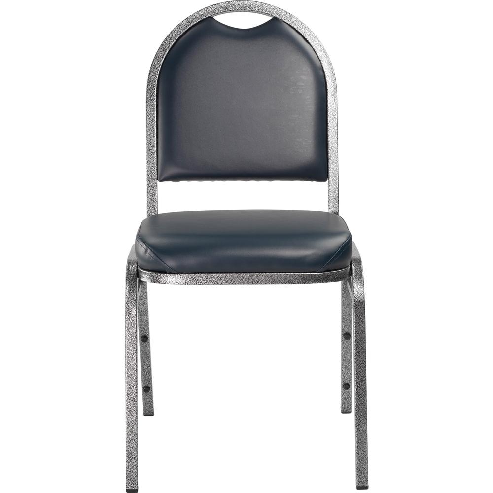NPS® 9200 Series Premium Vinyl Upholstered Stack Chair, Midnight Blue Seat/ Silvervein Frame. Picture 2