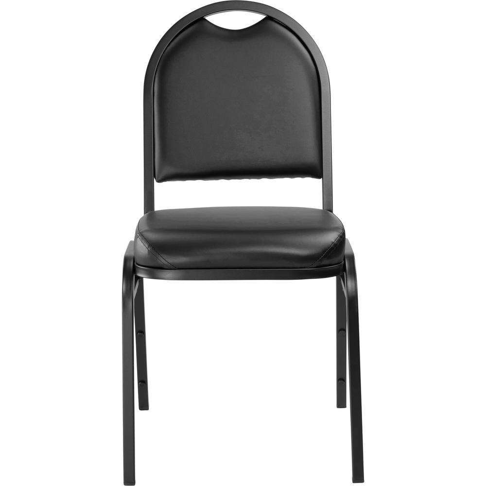 NPS® 9200 Series Premium Vinyl Upholstered Stack Chair, Panther Black Seat/ Black Sandtex Frame. Picture 2