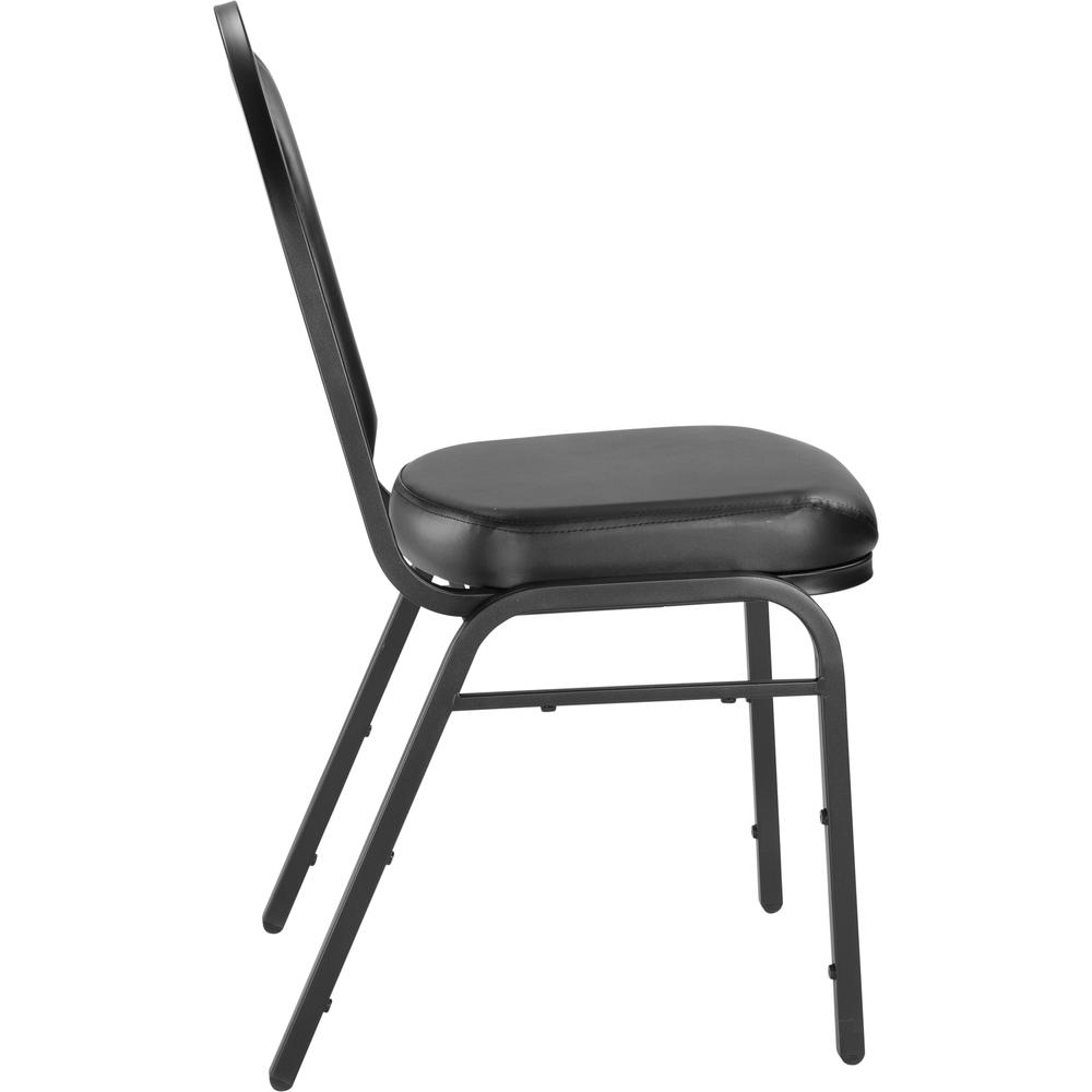 NPS® 9200 Series Premium Vinyl Upholstered Stack Chair, Panther Black Seat/ Black Sandtex Frame. Picture 3