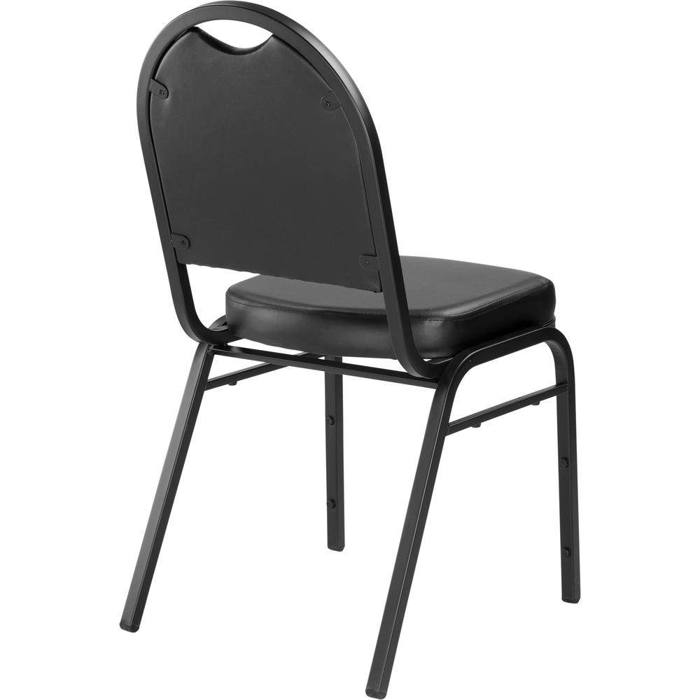 NPS® 9200 Series Premium Vinyl Upholstered Stack Chair, Panther Black Seat/ Black Sandtex Frame. Picture 4