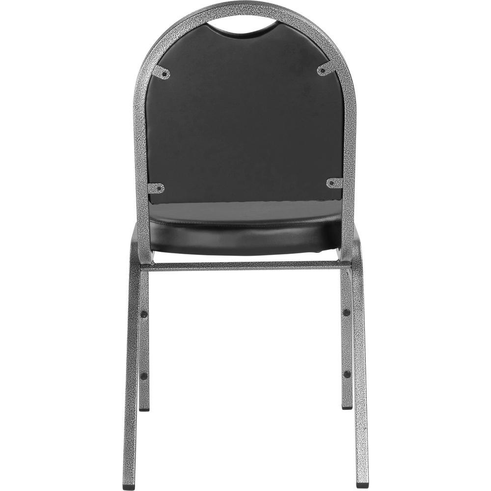 NPS® 9200 Series Premium Vinyl Upholstered Stack Chair, Panther Black Seat/ Silvervein Frame. Picture 5
